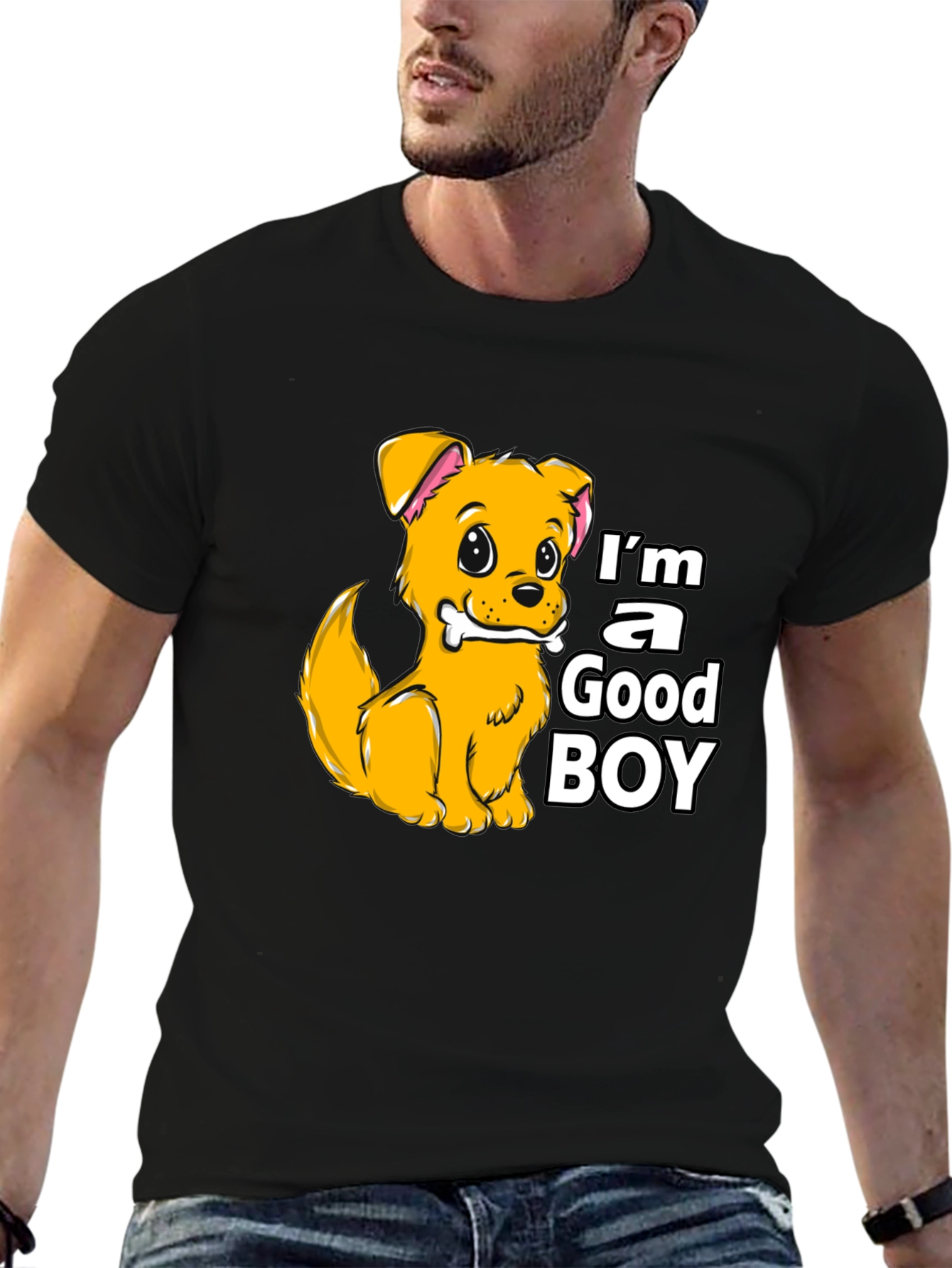 Black I'm a Good Boy Dog T-Shirt view 6
