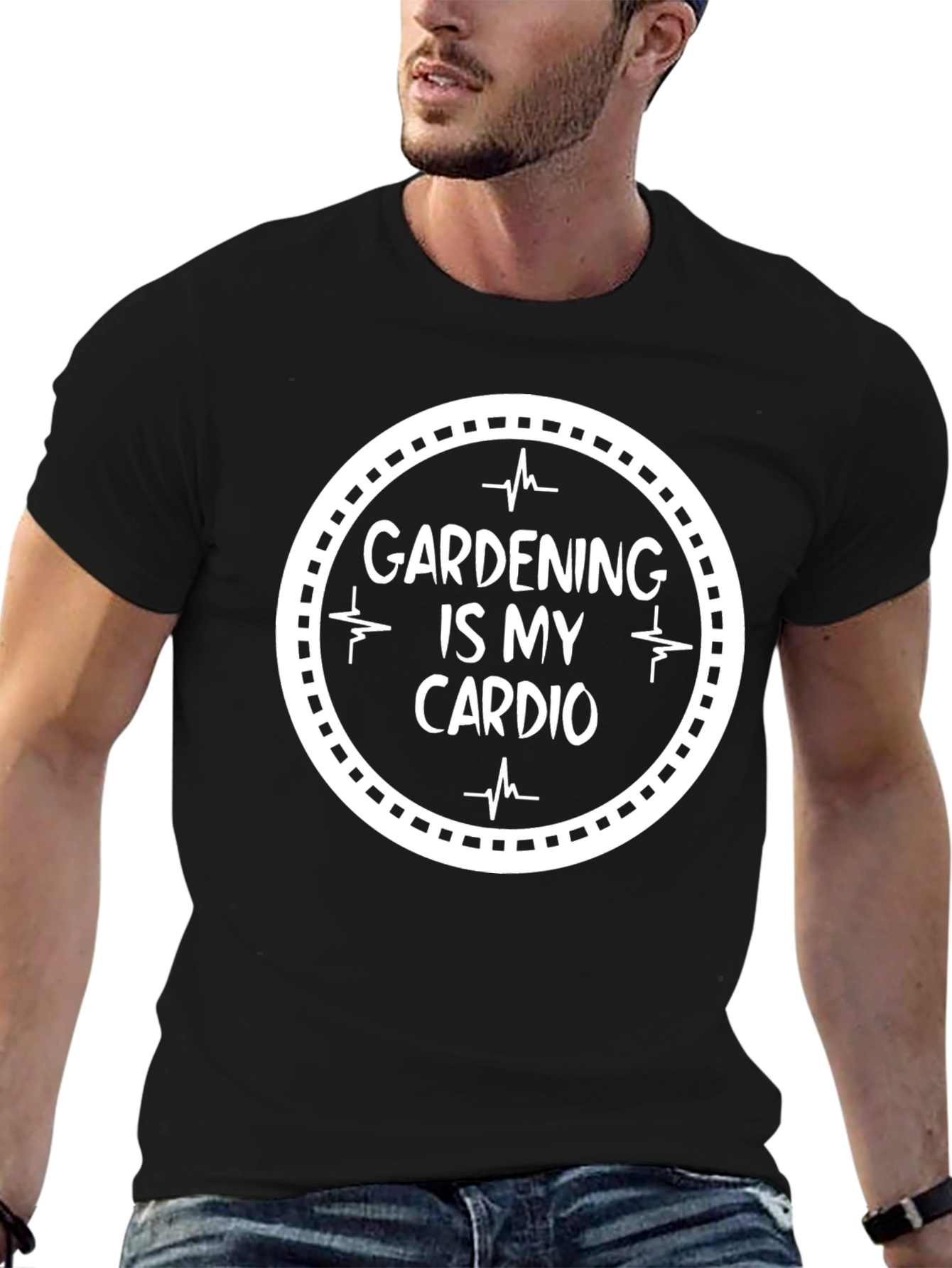Black Gardening is My Cardio Black T-Shirt view 6