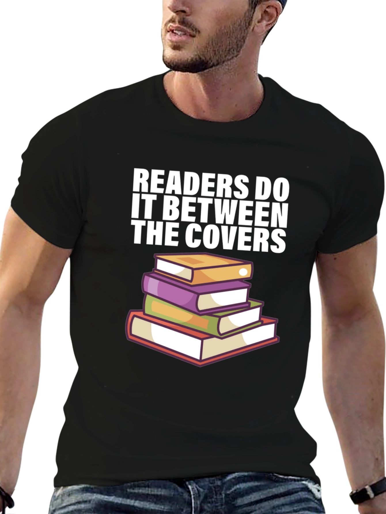 Black Readers Do It Between the Covers Funny Book Lover T-Shirt view 6