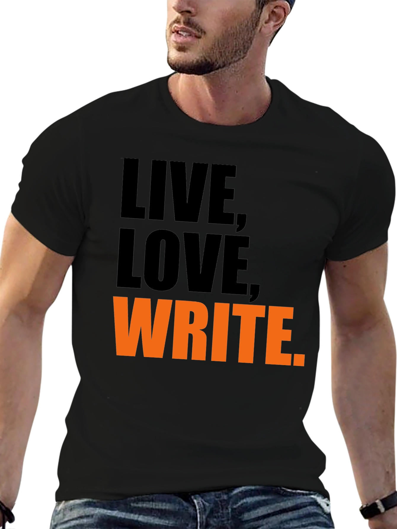Black Live, Love, Write Graphic Tee view 6