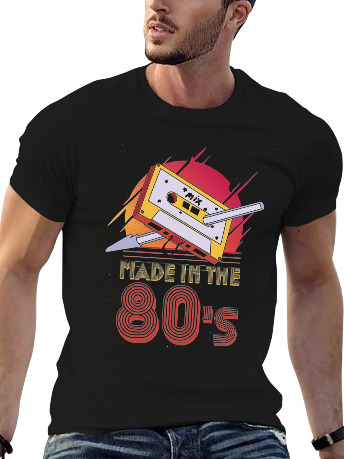 Black Retro 80's Mixtape T-Shirt - Vintage Style view 6