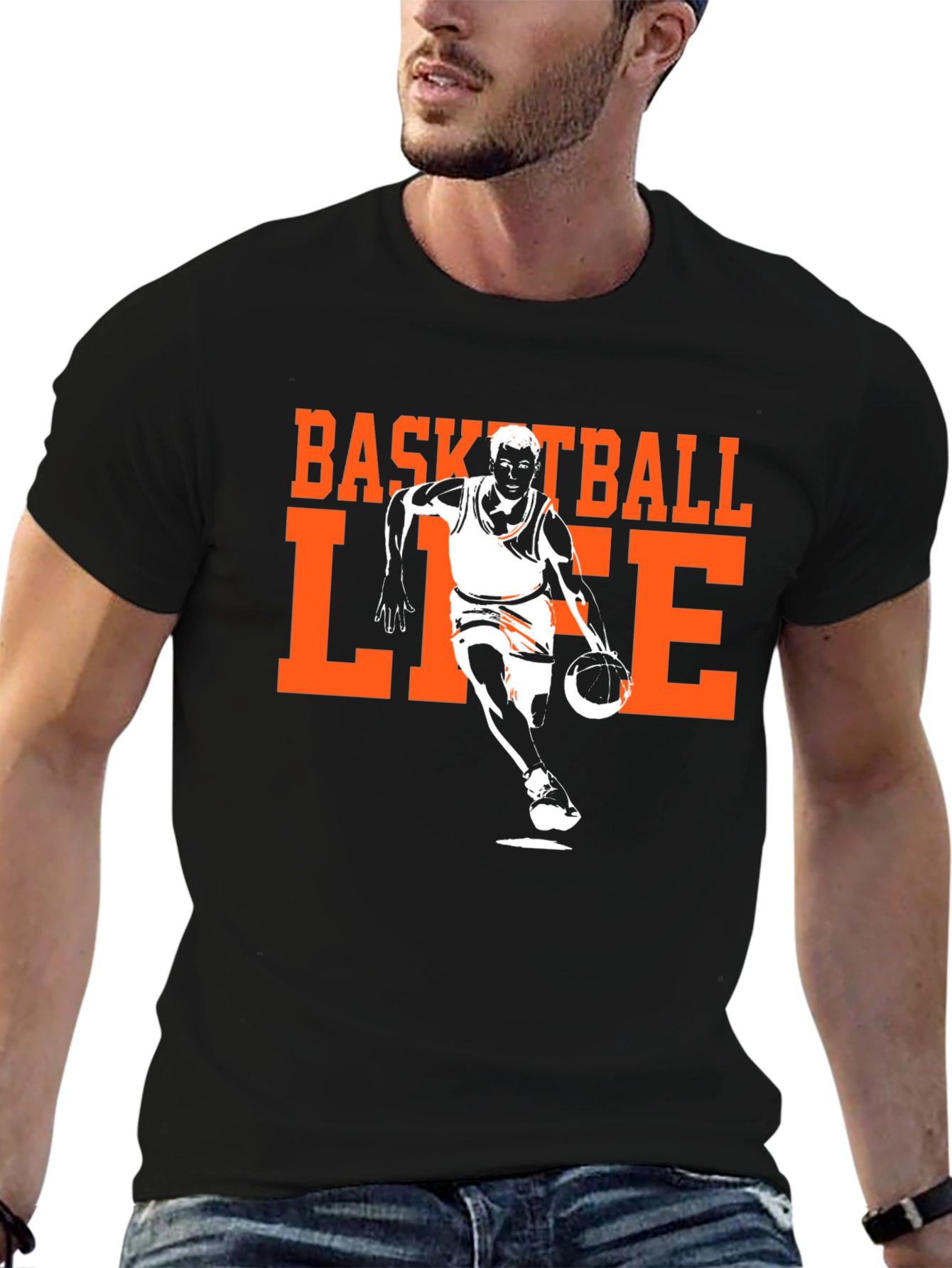Black Basketball Life Graphic Tee view 6