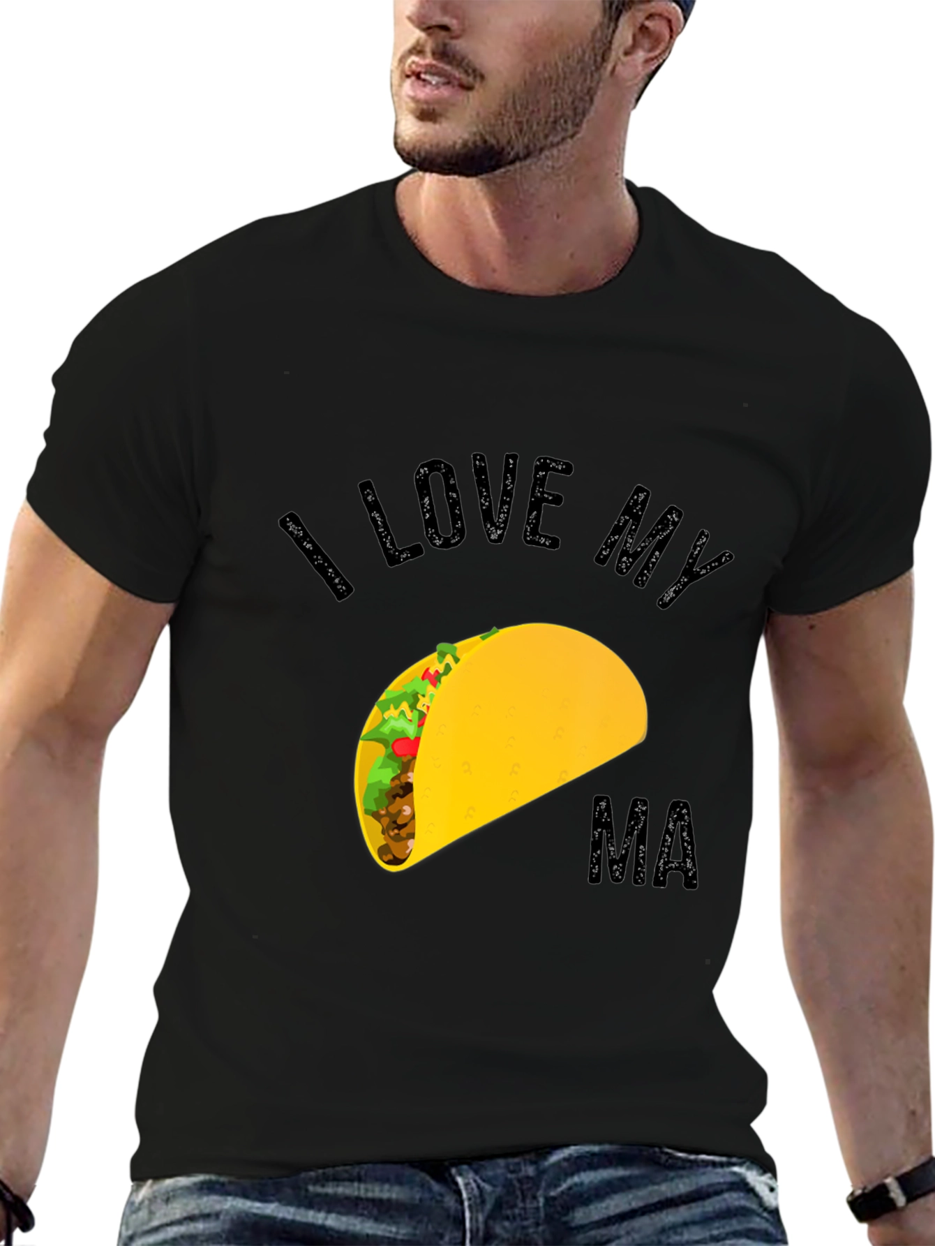 Black I Love My Ma Taco Graphic Tee view 6