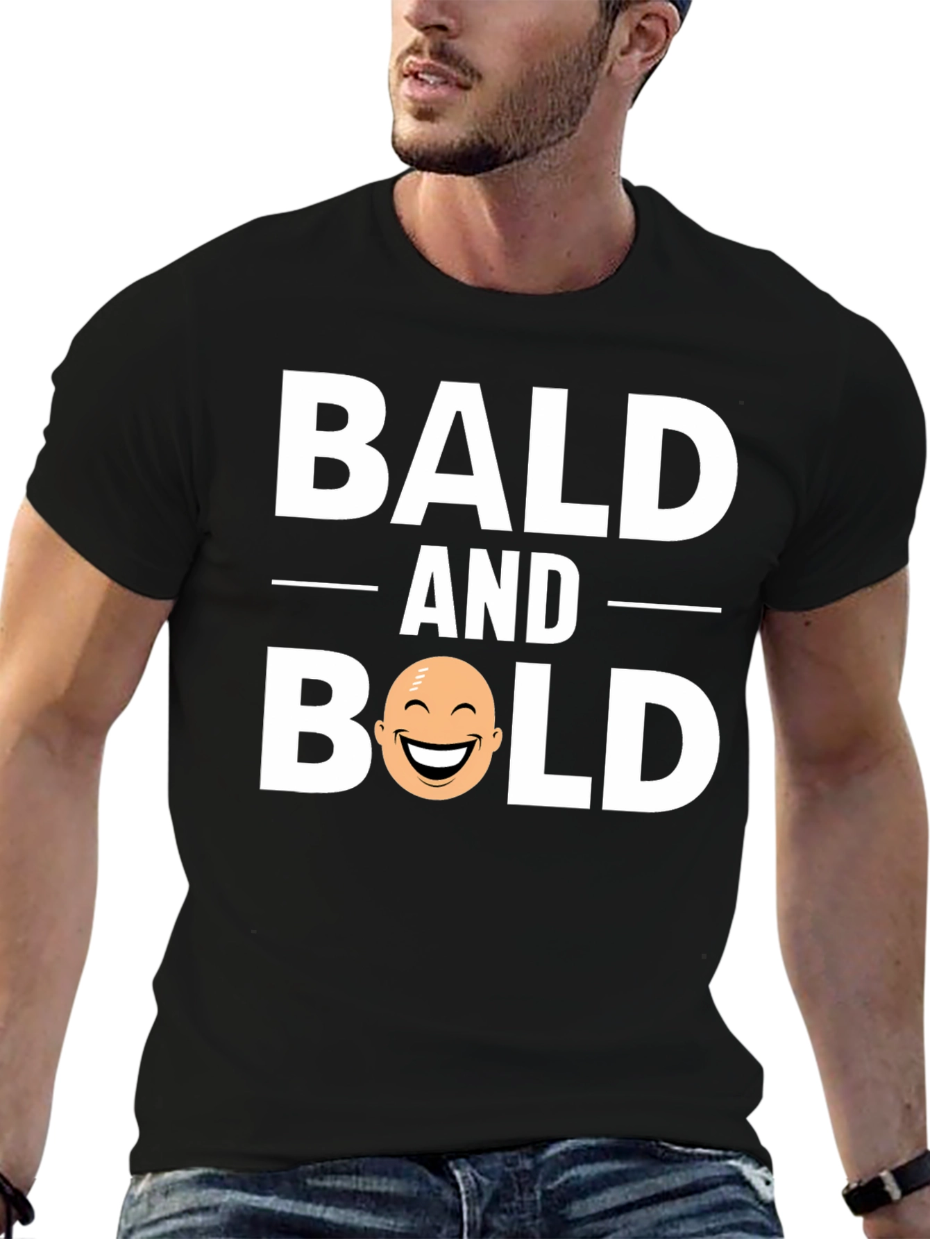 Black Bald and Bold Graphic T-Shirt view 6