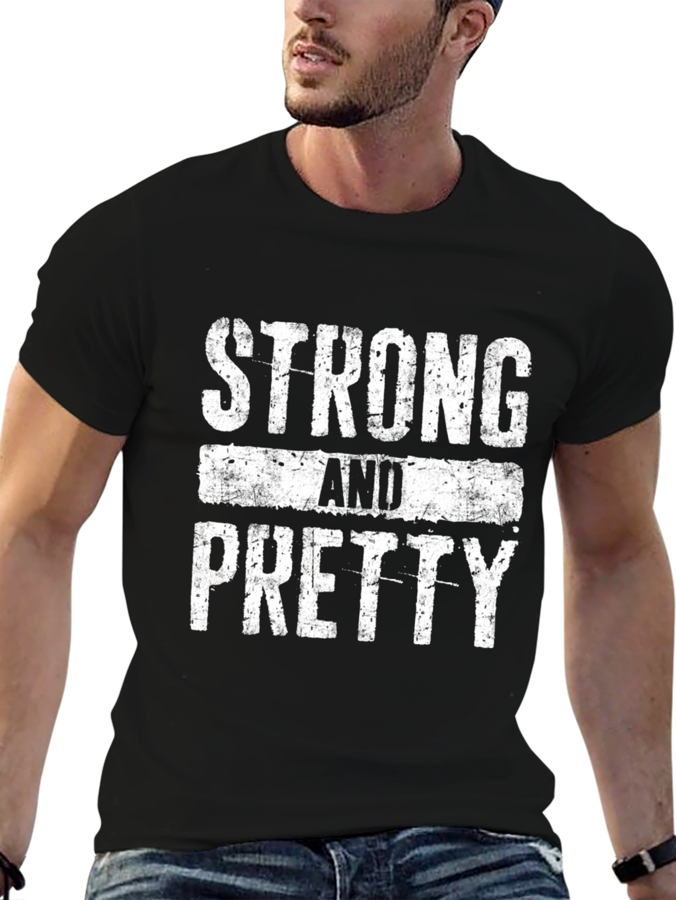 Black Strong and Pretty Graphic T-Shirt view 6