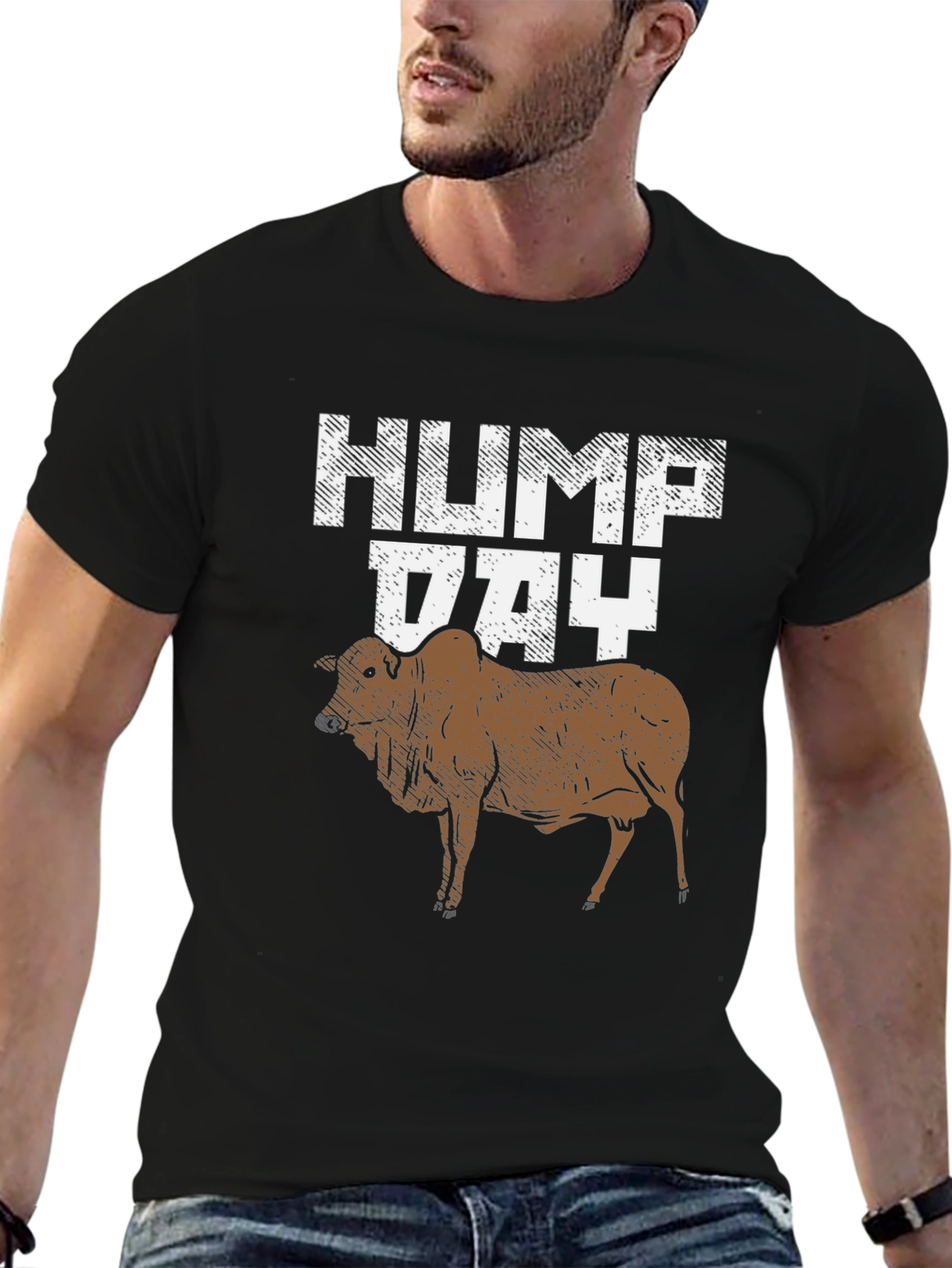 Black Hump Day Bull Graphic T-Shirt view 6