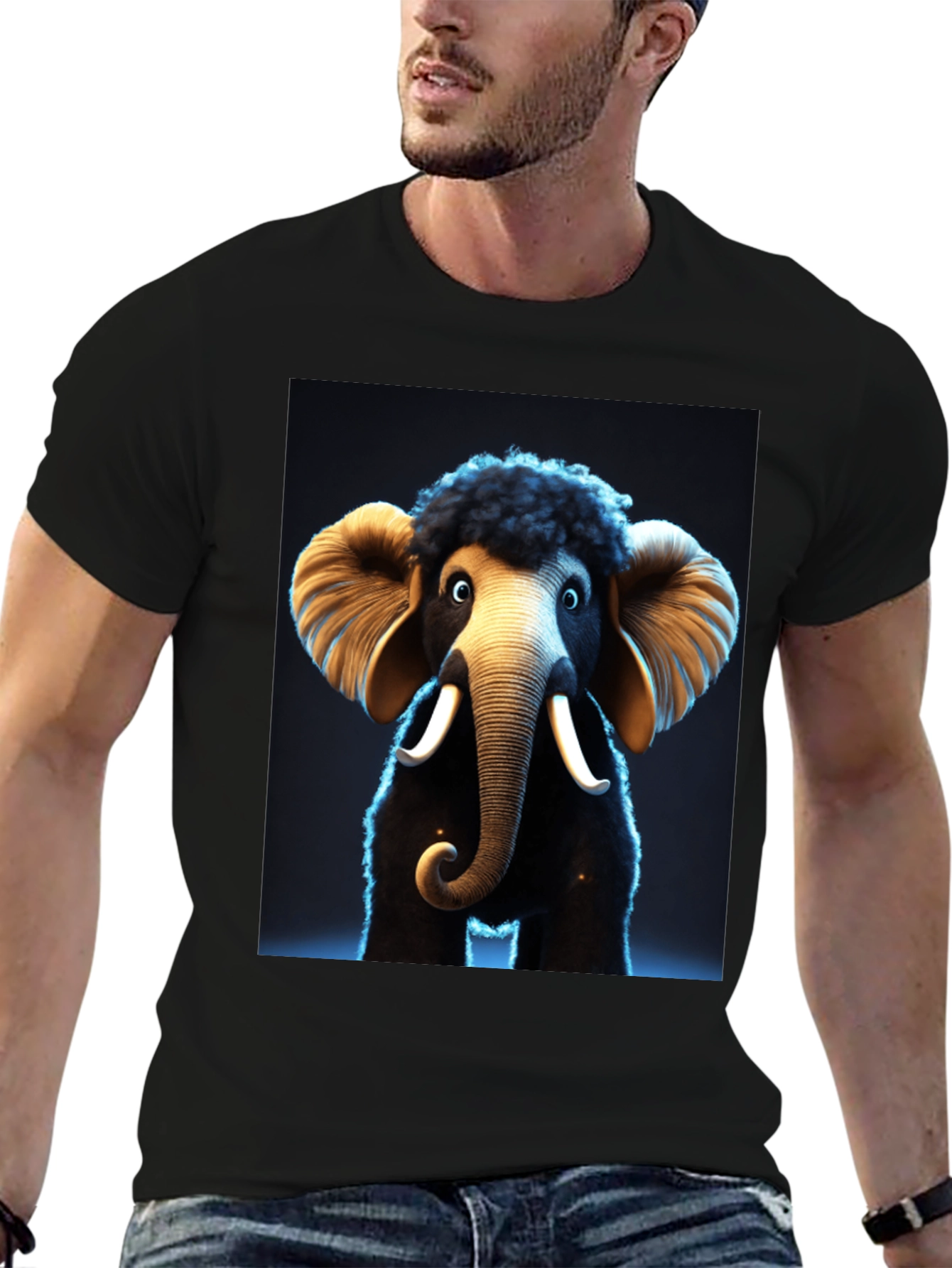 Black Mammoth Graphic Tee - Unique Design, Soft Fabric view 6