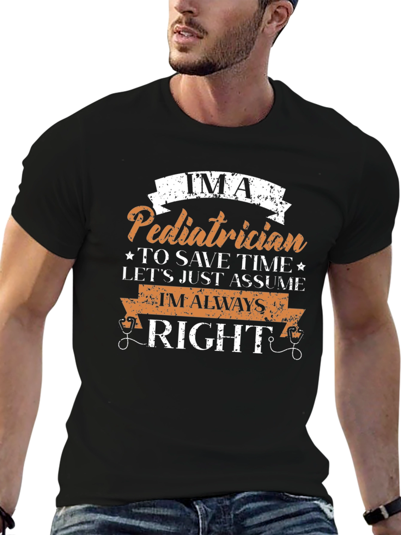 Black I'm A Pediatrician T-Shirt view 6