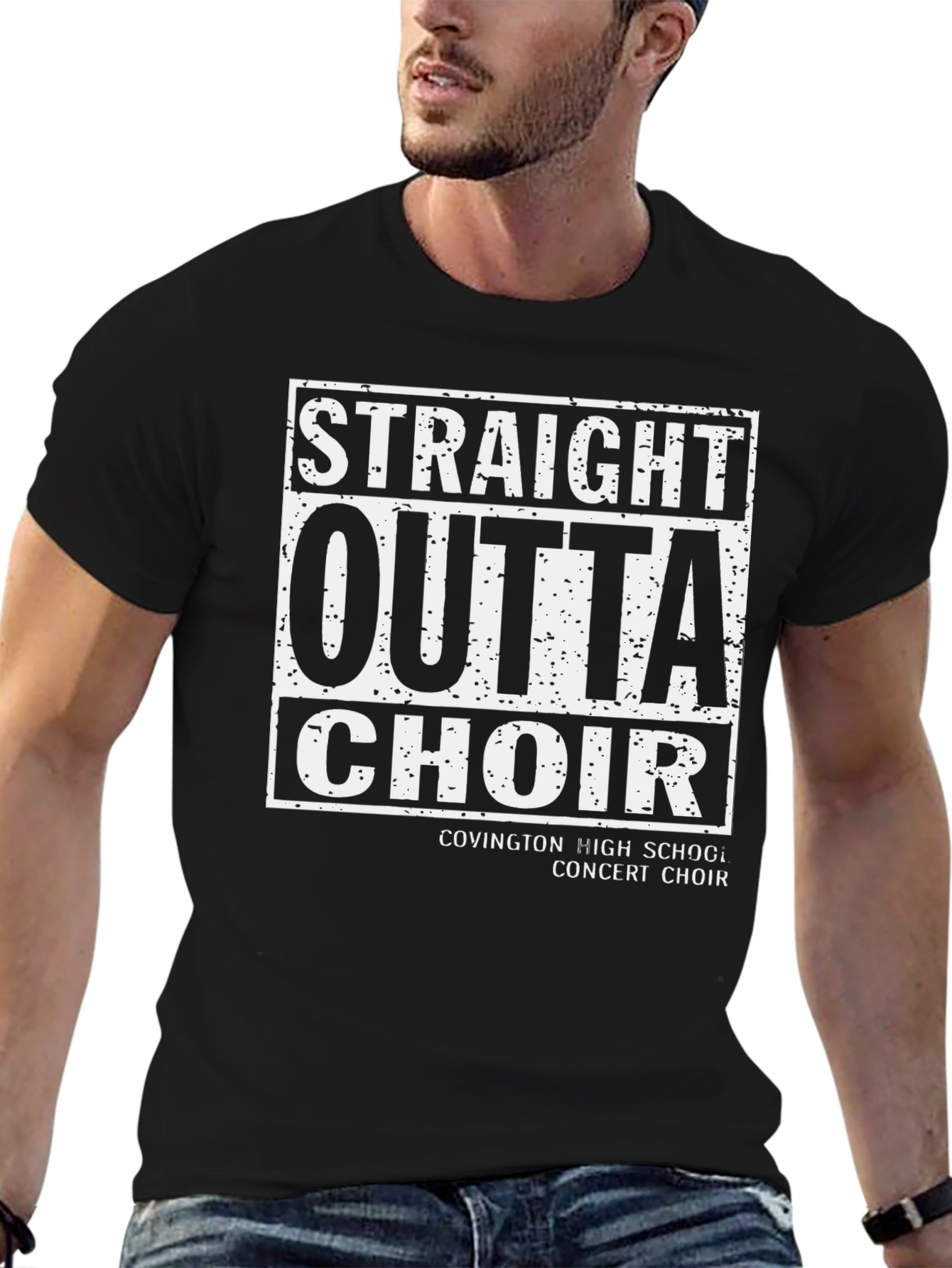 Black Straight Outta Choir Black T-Shirt view 6
