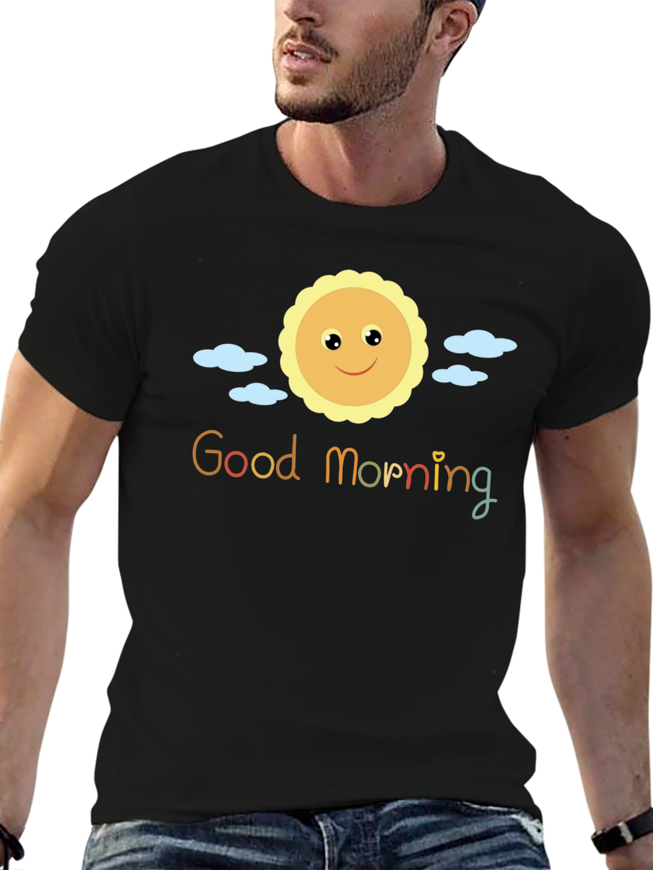 Black Good Morning Sun Graphic Tee - Black view 6