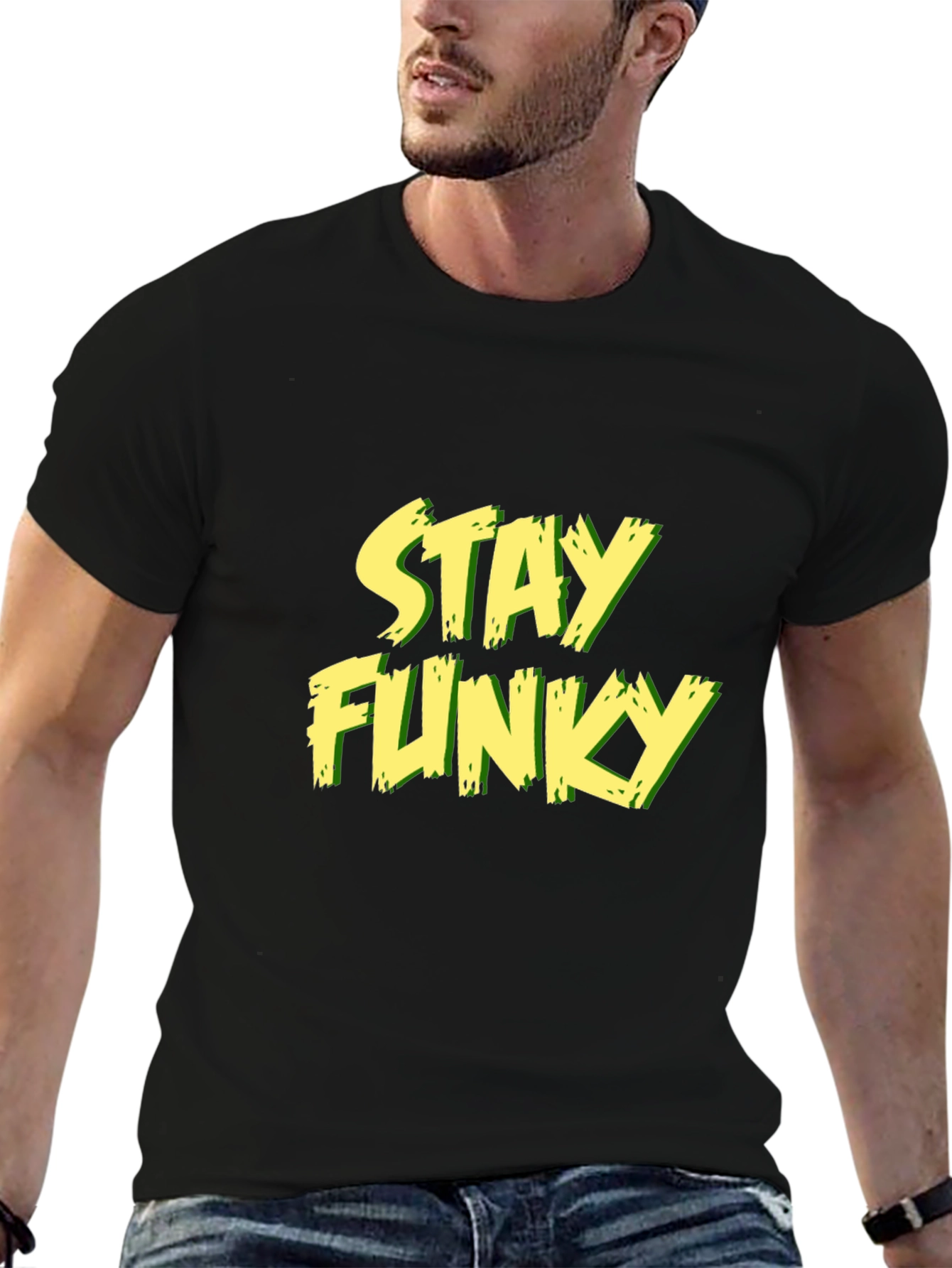 Stay Funky Men's Graphic Black T-Shirt - 6