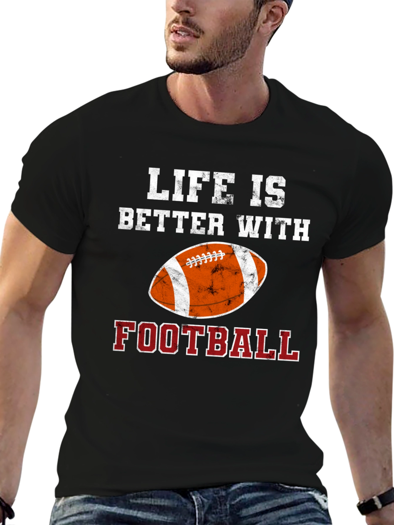 Black Life Is Better With Football T-Shirt view 6