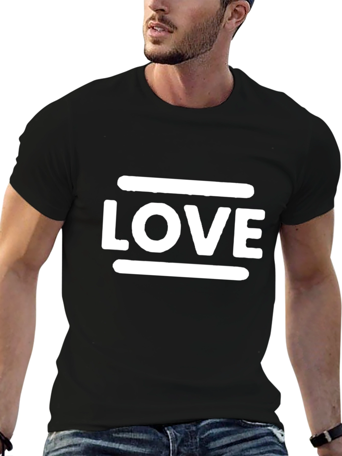 Black Love Graphic Tee - Minimalist Design, Soft Cotton view 6