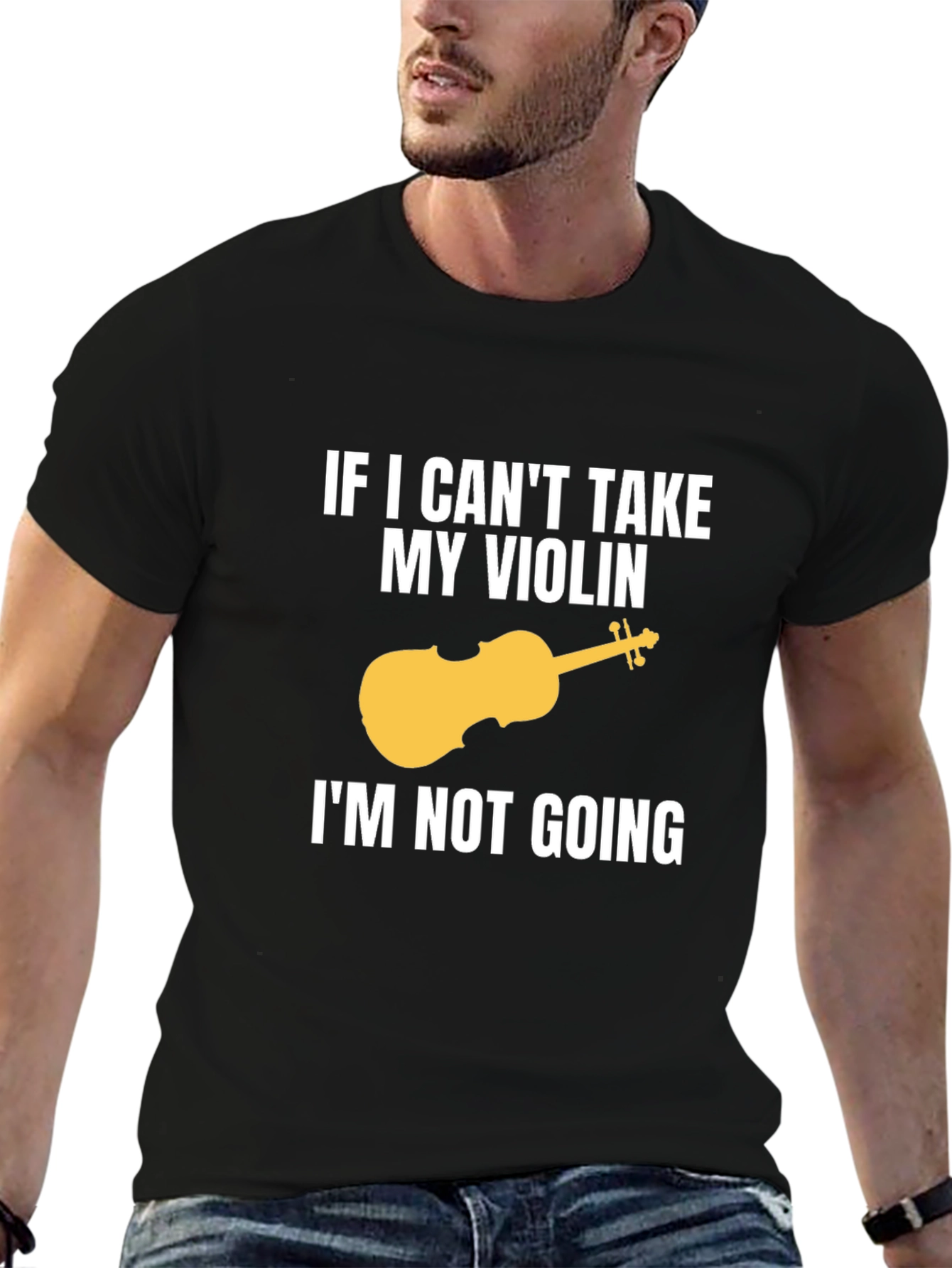 Black Funny Violinist T-Shirt - If I Can't Take My Violin view 6