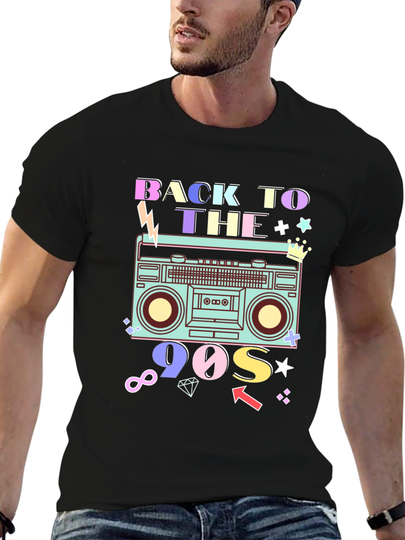 Black Back to the 90s Retro T-Shirt view 6