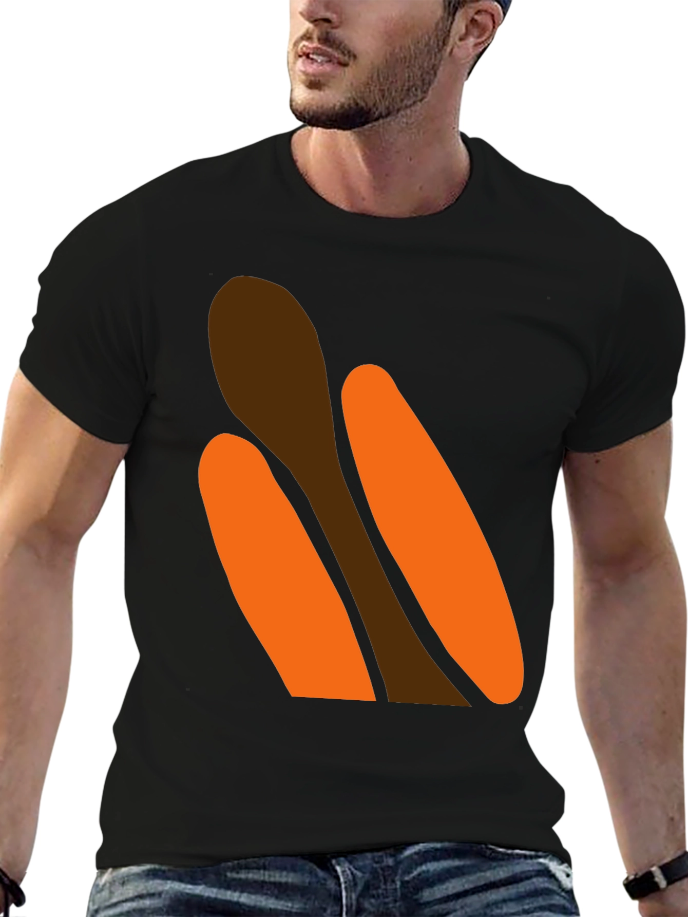 Black Novelty Hot Dog Graphic T-Shirt - Black view 6