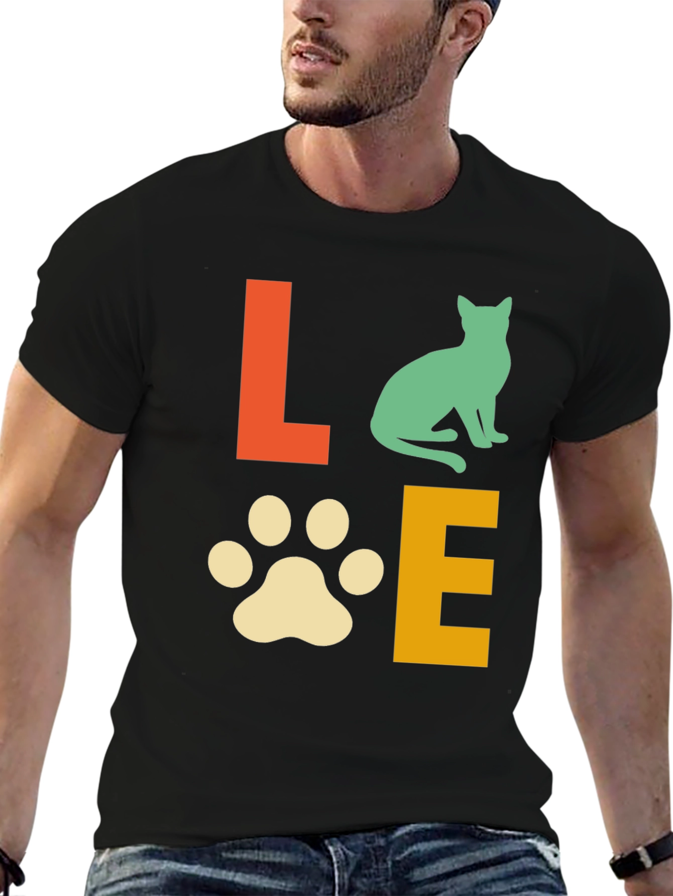Black Love Cat T-Shirt view 6