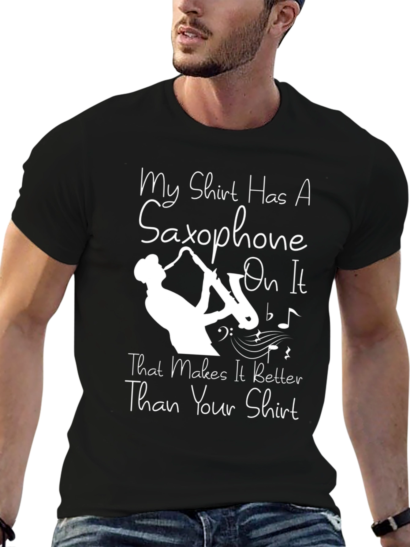 Black Saxophone T-Shirt - Makes It Better Than Your Shirt! view 6