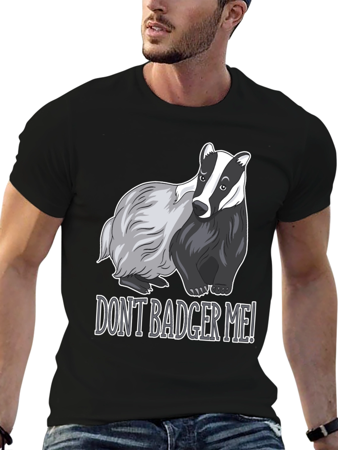 Black Don't Badger Me! Graphic T-Shirt - Black view 6