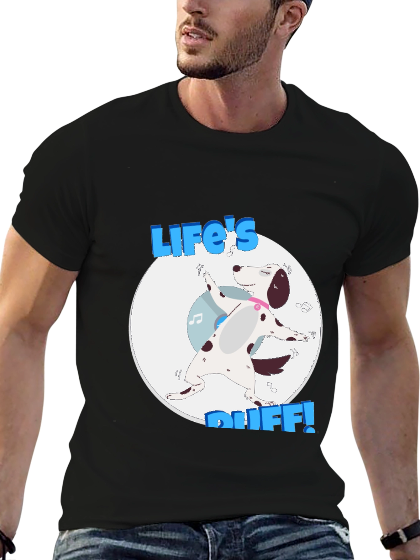 Black Life's Ruff T-Shirt - Dalmatian Dog Graphic Tee view 6