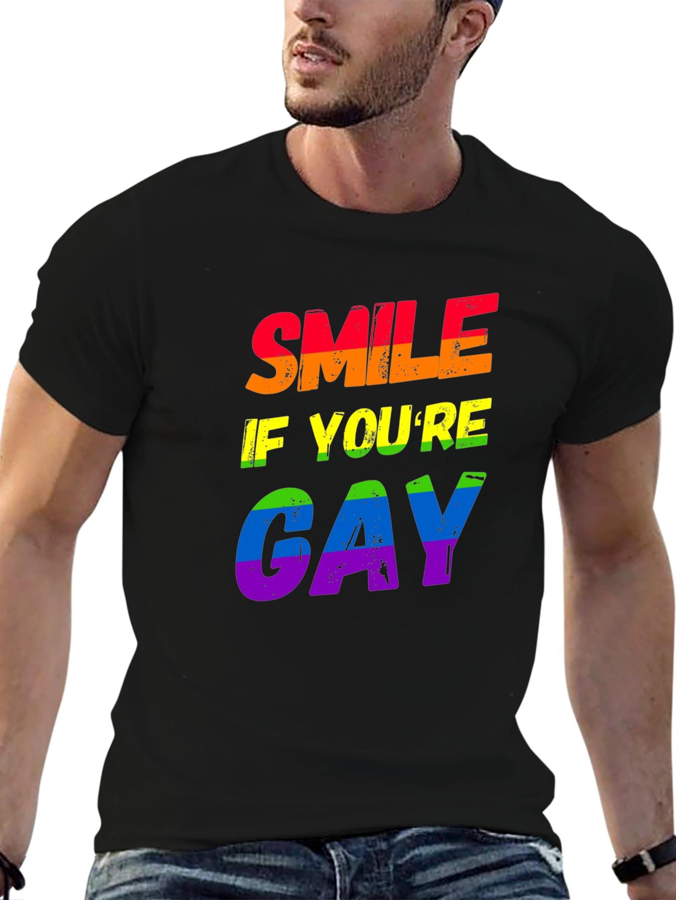Smile If You're Gay Rainbow Pride T-Shirt - 6