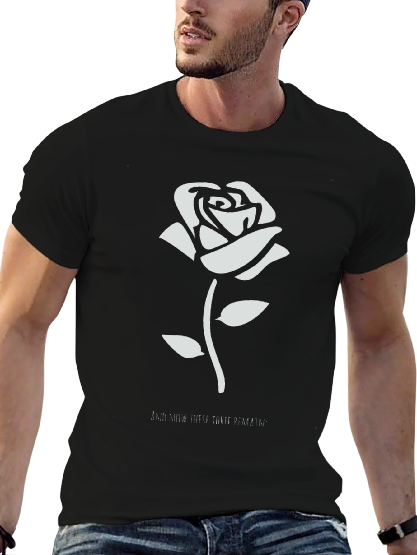 Black Rose Graphic Tee - Men's Black T-Shirt view 6