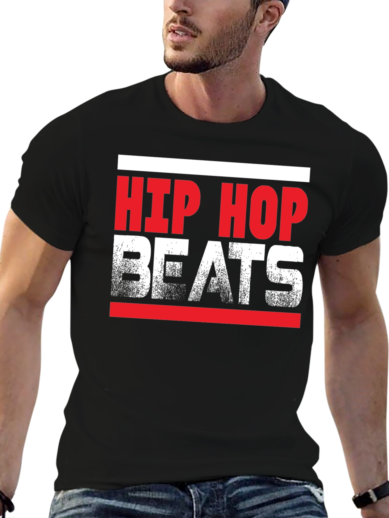 Black Hip Hop Beats Graphic Tee view 6