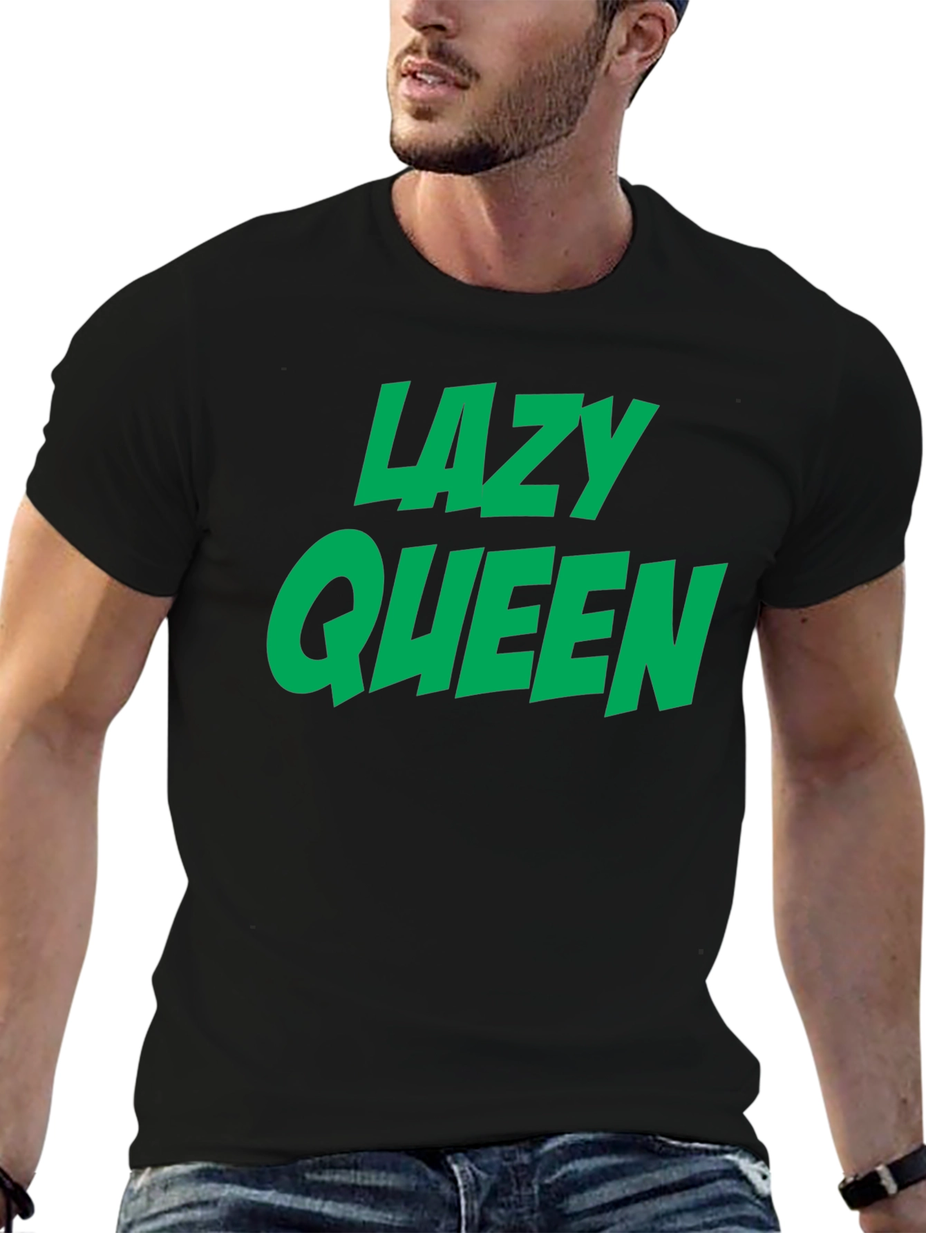 Black Lazy Queen Graphic Tee - Black view 6