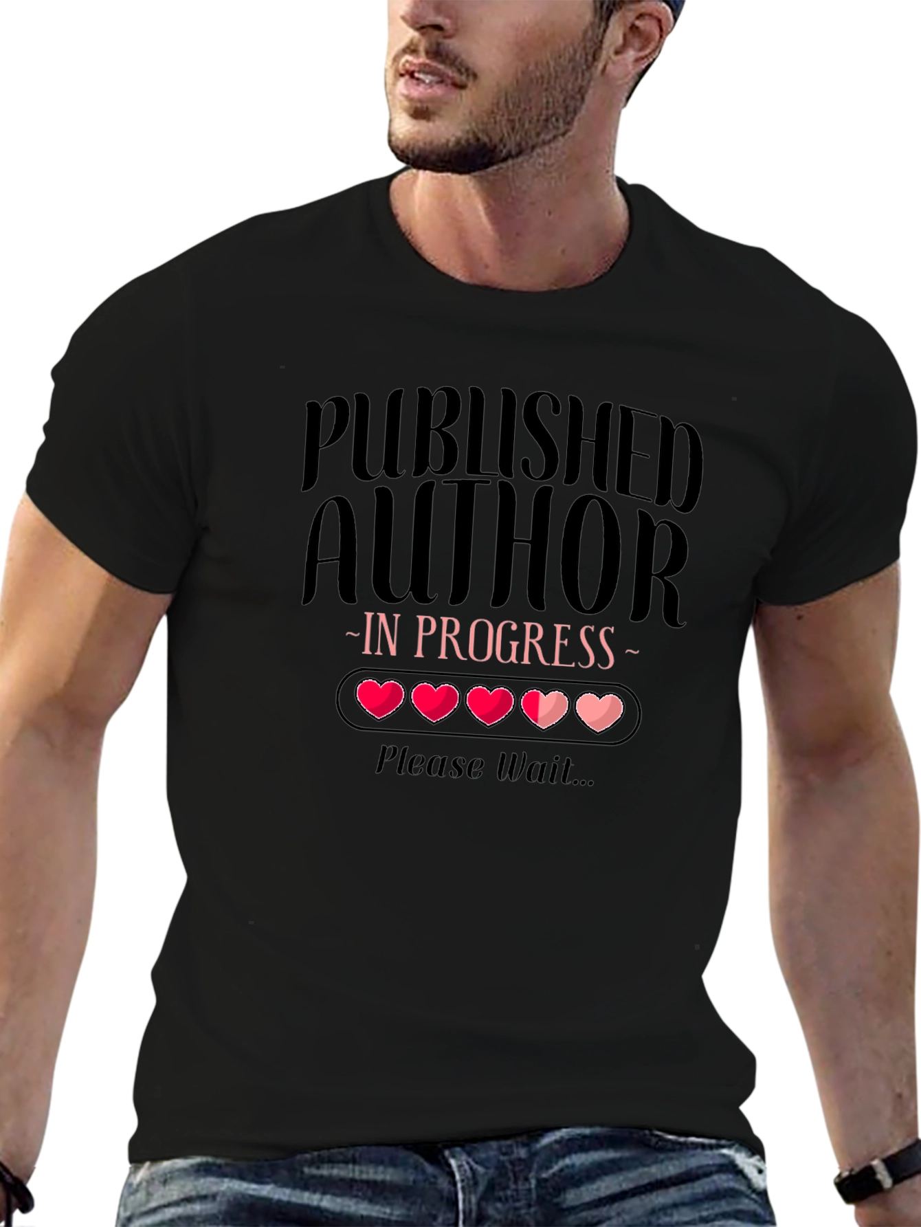 Black Published Author In Progress T-Shirt view 6