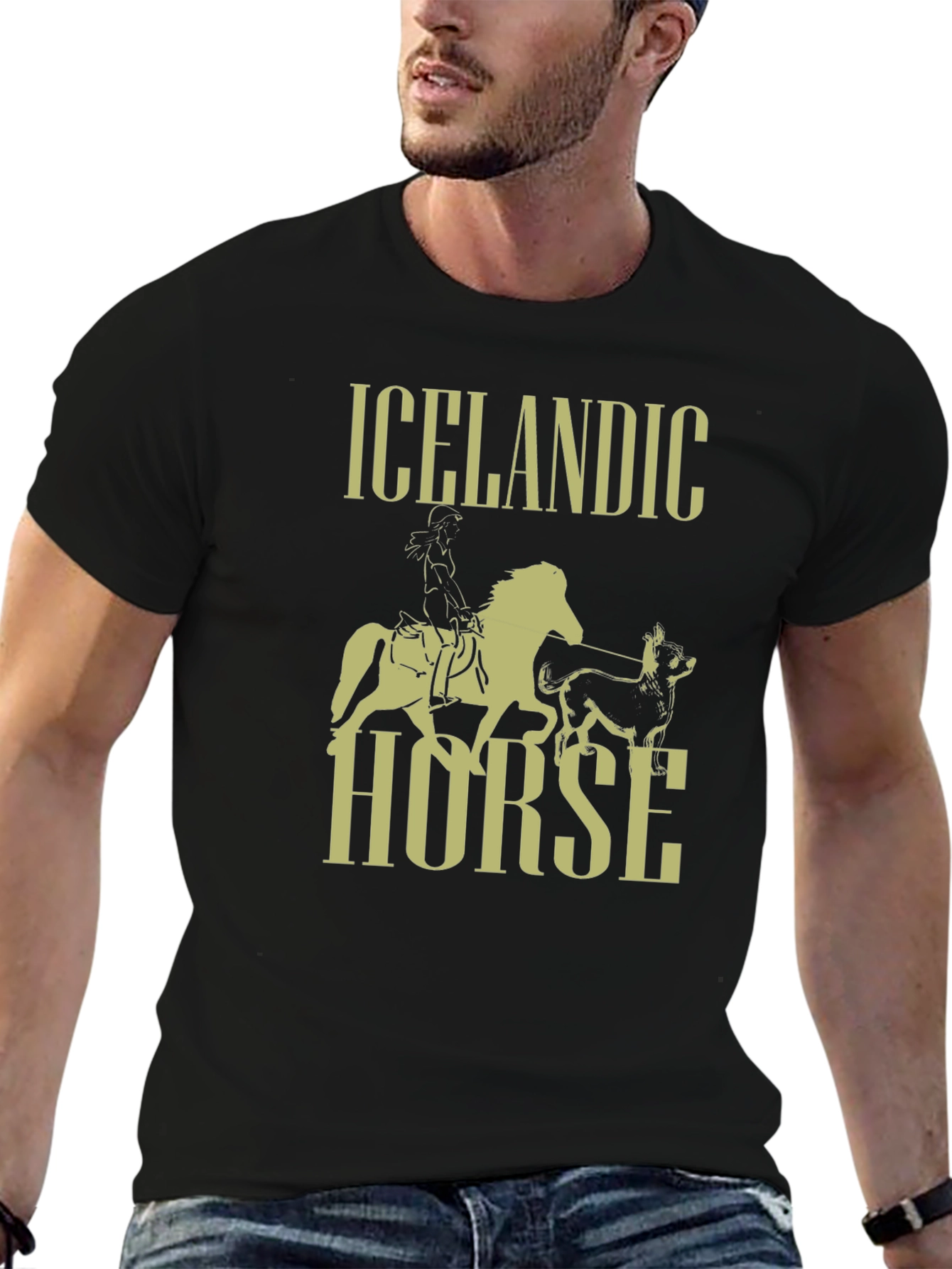 Black Icelandic Horse Graphic T-Shirt - Black view 6