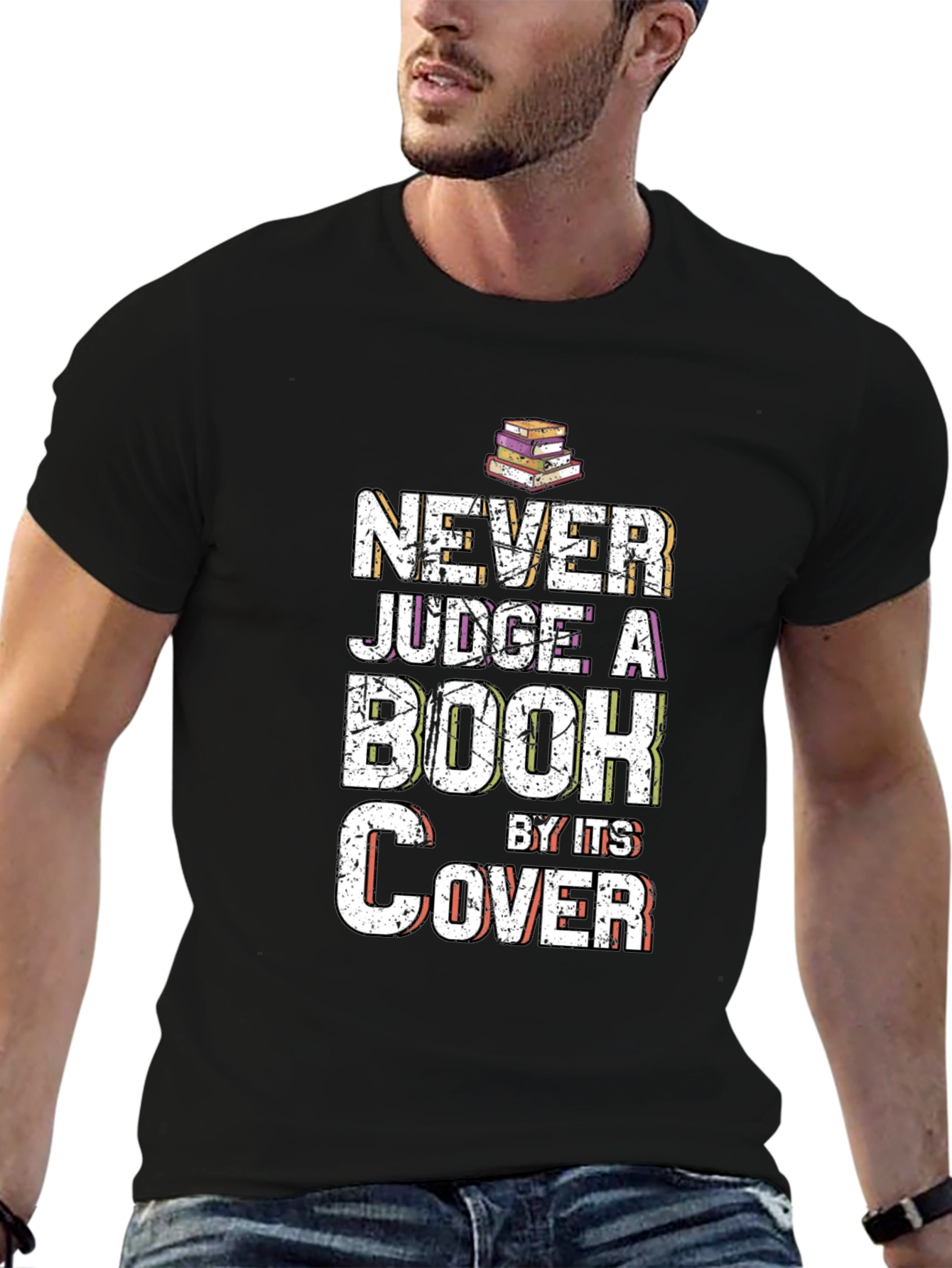 Black Never Judge a Book by Its Cover T-Shirt view 6