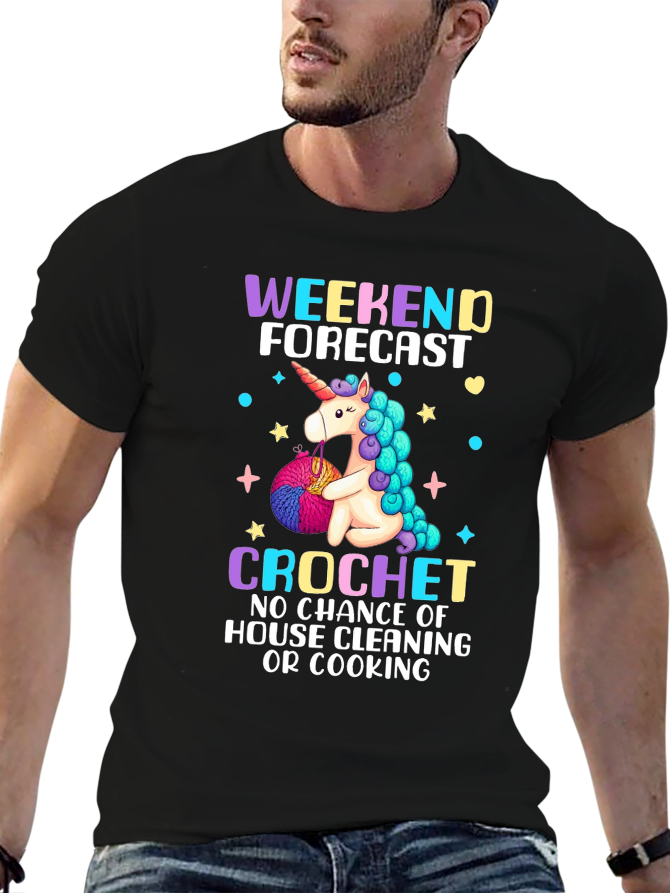Black Unicorn Crochet T-Shirt: Weekend Forecast view 6