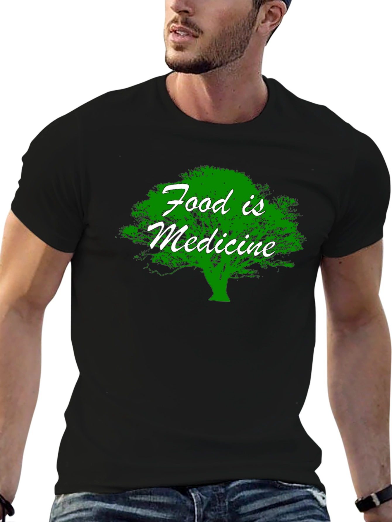 Black Food is Medicine T-Shirt - Organic Health Tee view 6