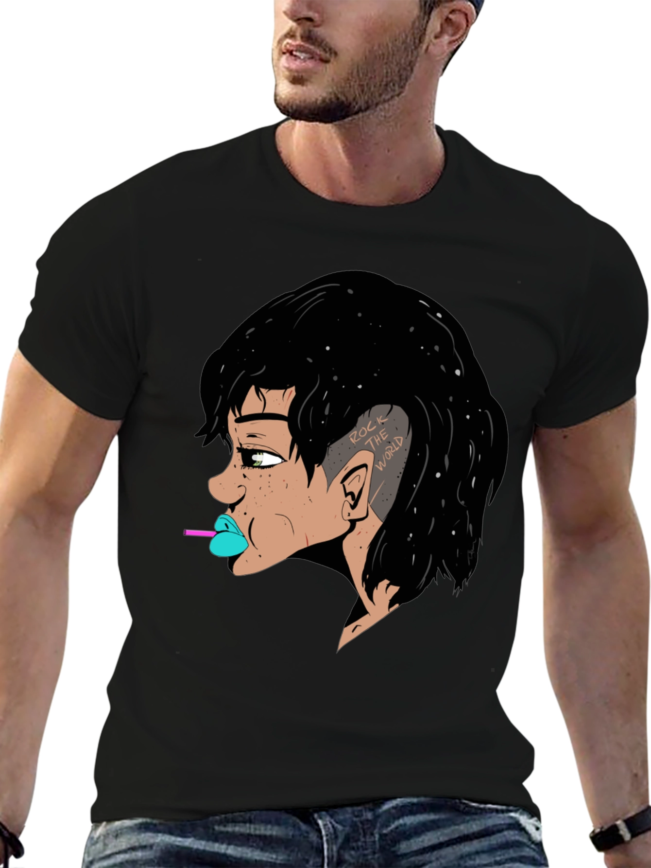 Black Rock the World Graphic Tee - Edgy Style view 6