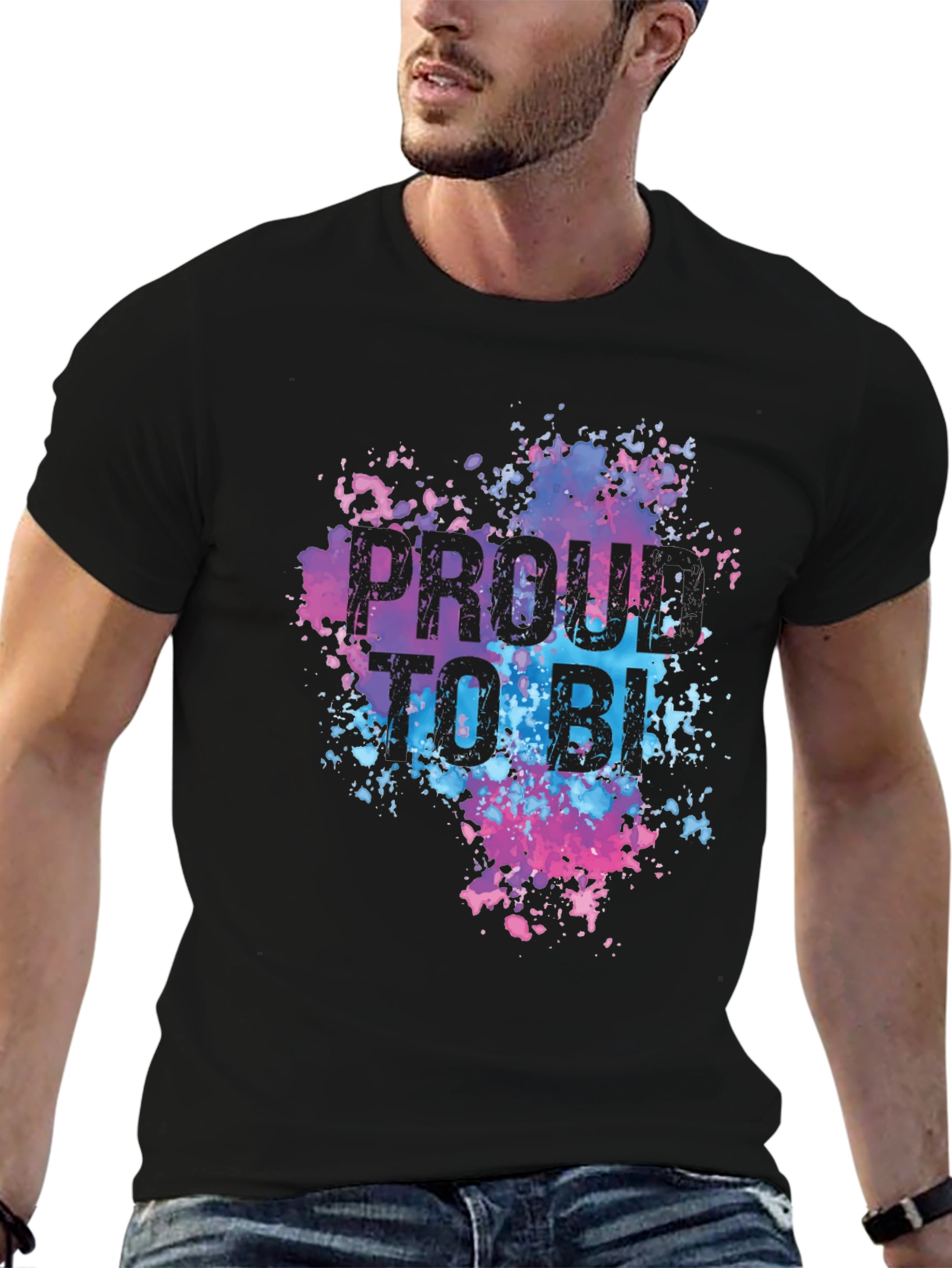 Black Proud to be BI T-Shirt view 6