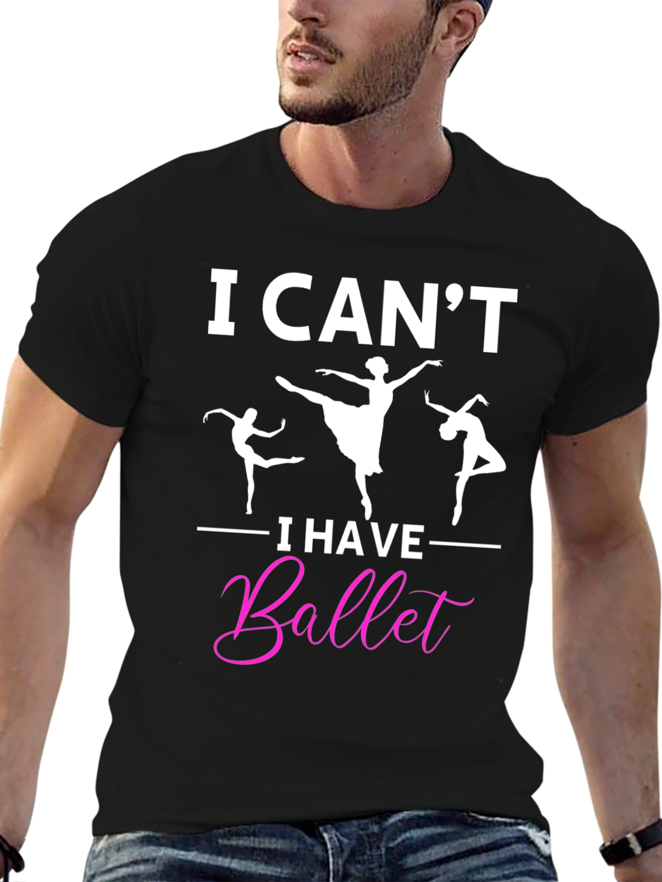 Black I Can't I Have Ballet Graphic T-Shirt view 6