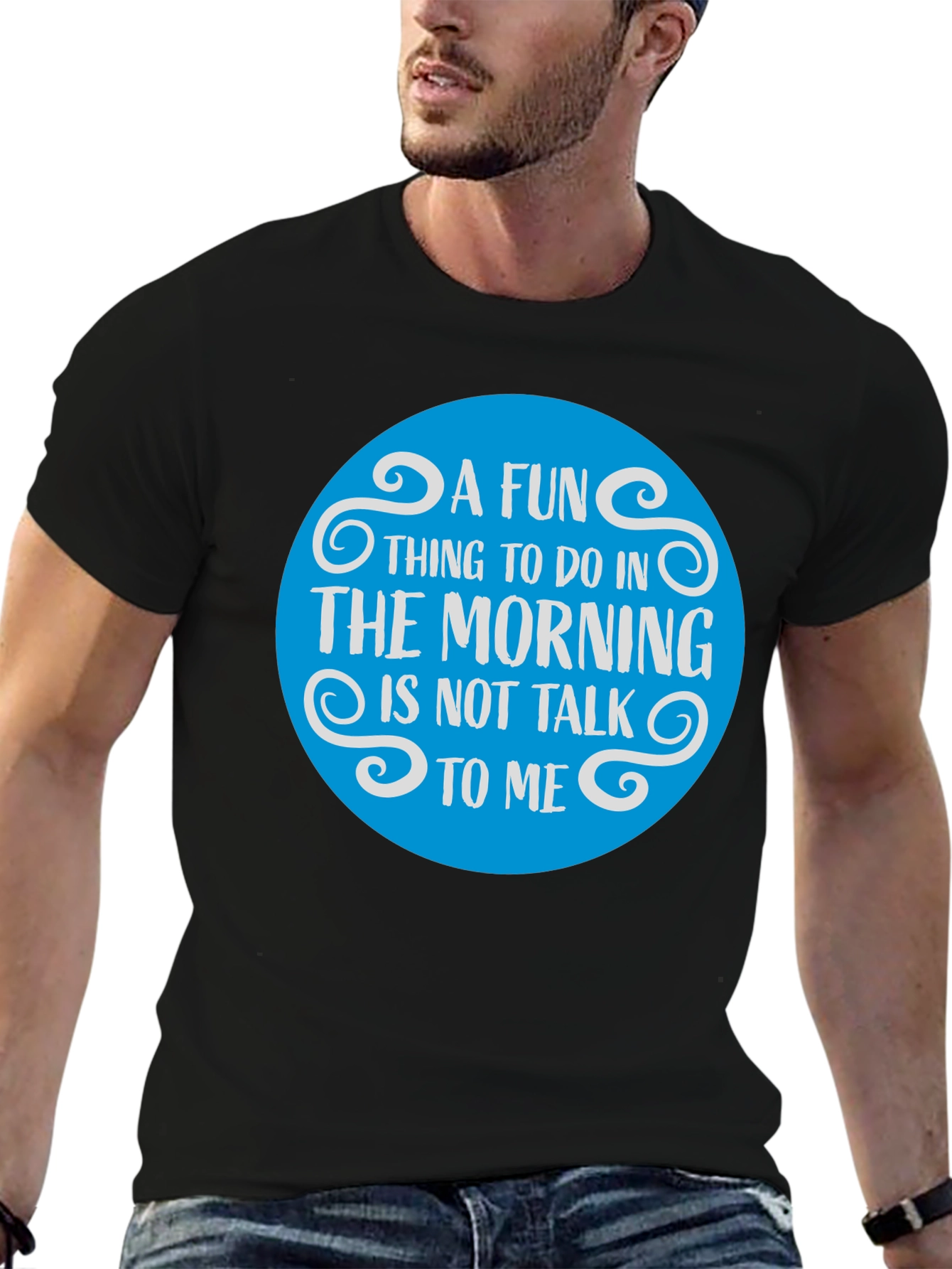 Black Funny Morning T-Shirt - "Do Not Talk To Me" view 6