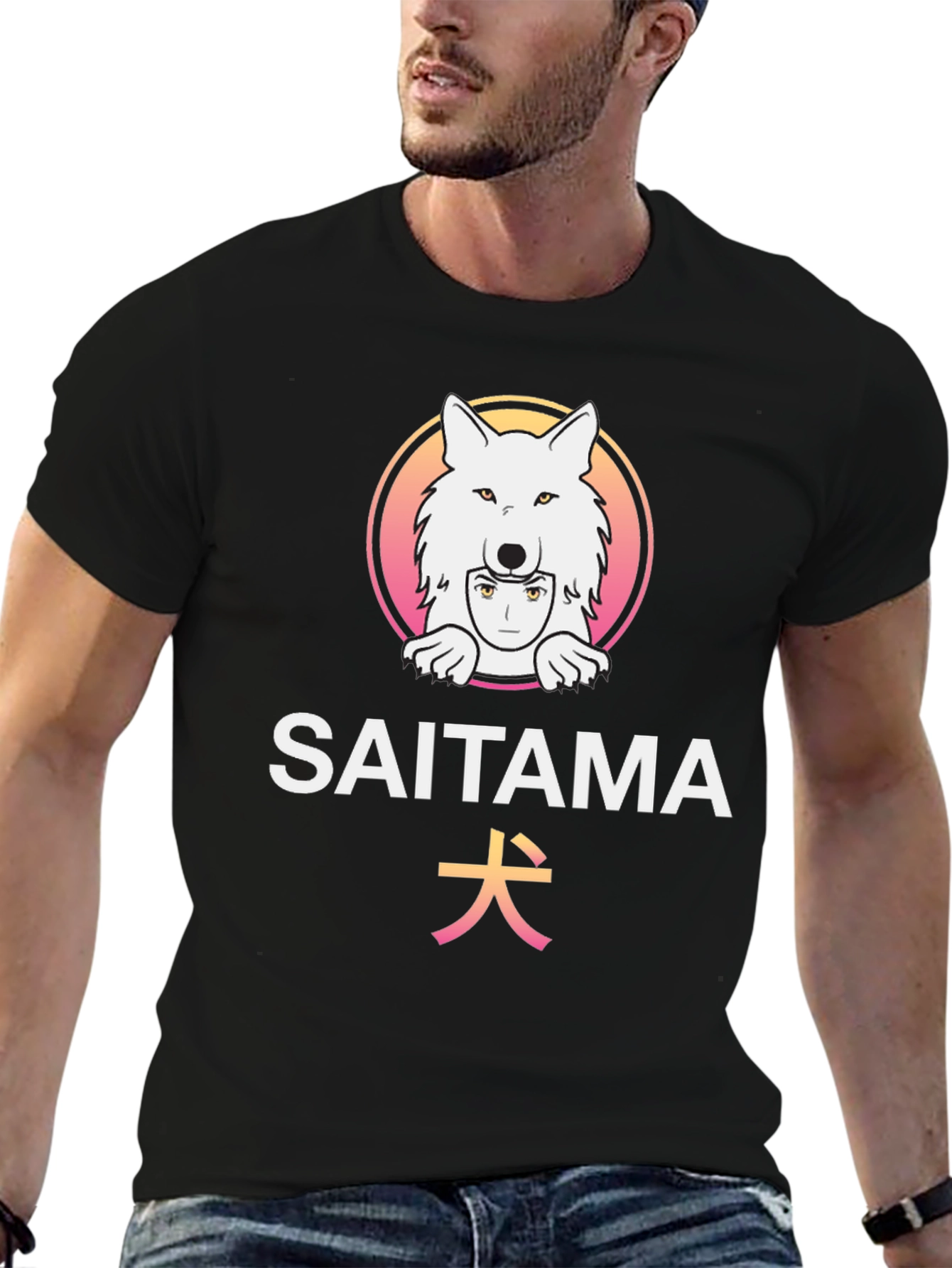 Black Saitama Dog Graphic T-Shirt - Anime Inspired view 6