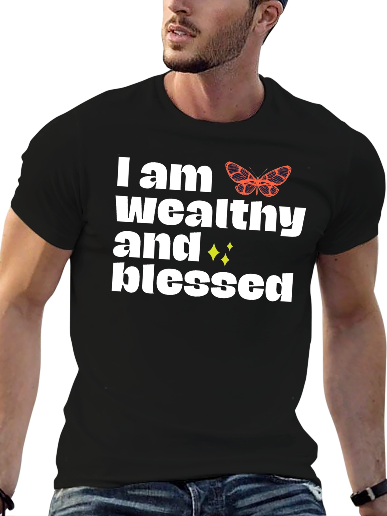 Black Wealthy & Blessed Graphic Tee - Stylish Comfort view 6