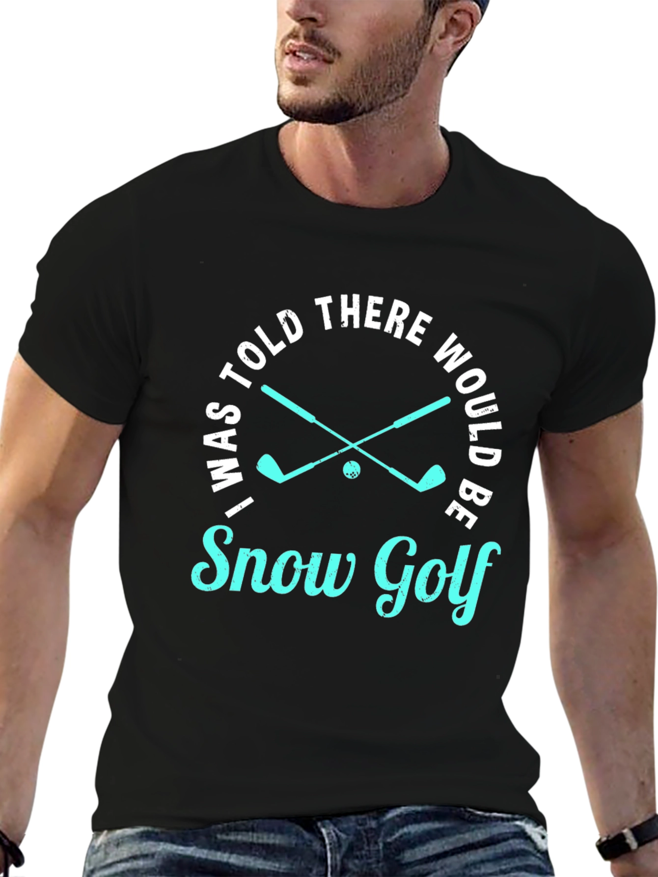 Black Snow Golf T-Shirt - Funny Golfing Tee view 6