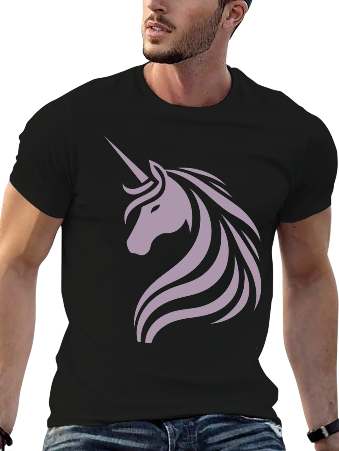 Black Unicorn Graphic Tee - Stylish Black T-Shirt view 6