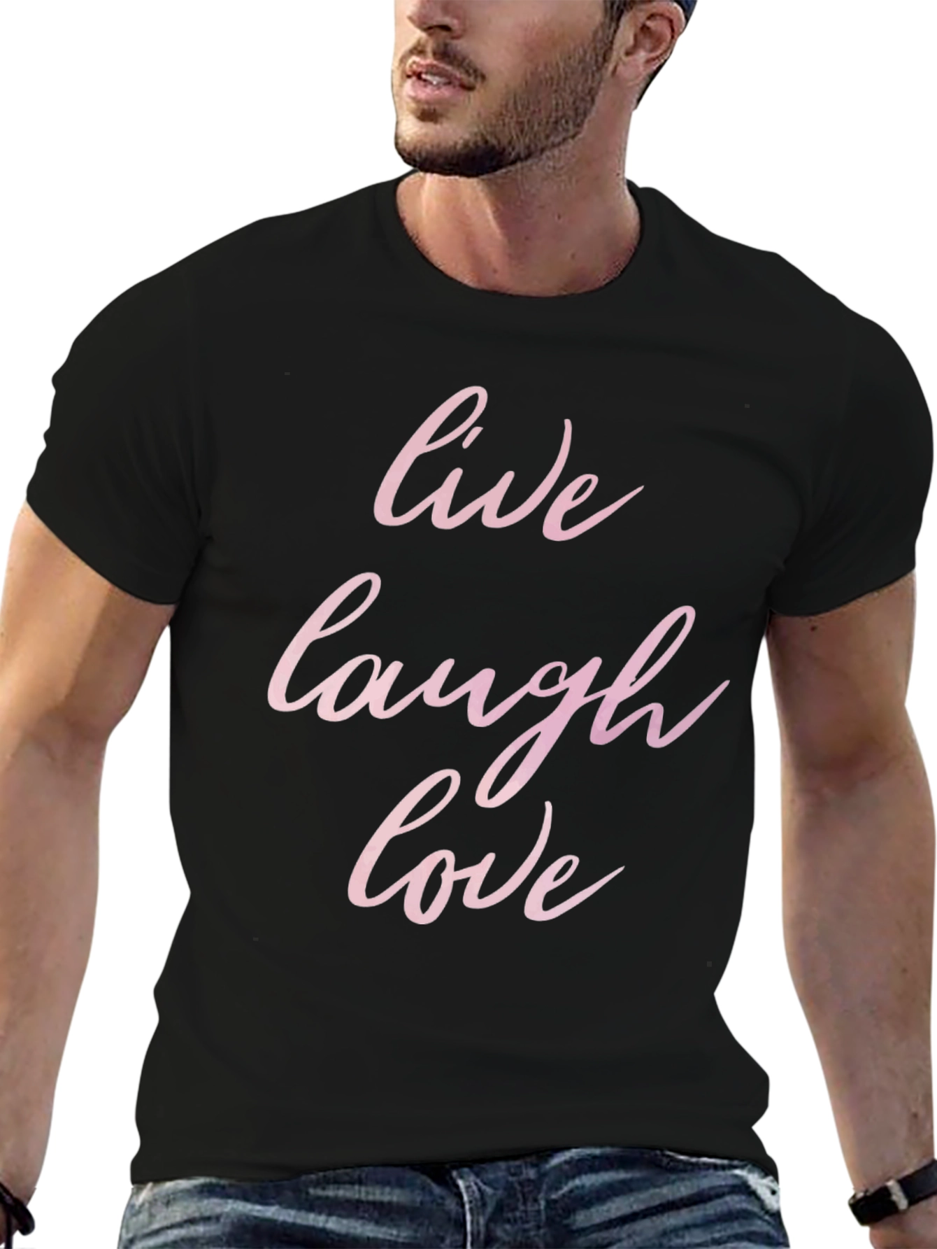 Black Live Laugh Love Black Tee view 6