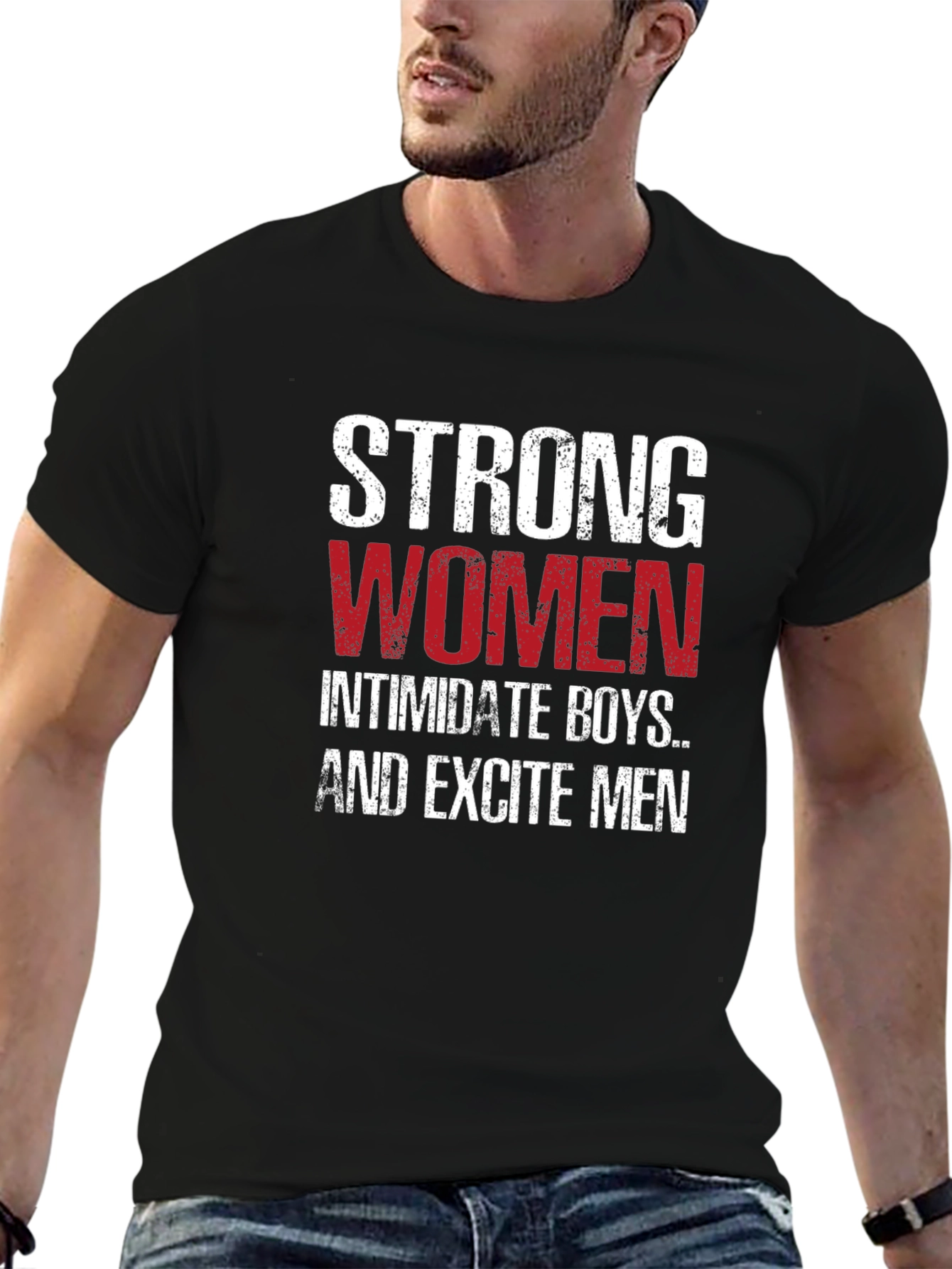 Black Strong Women T-Shirt -  Empowering Graphic Tee view 6