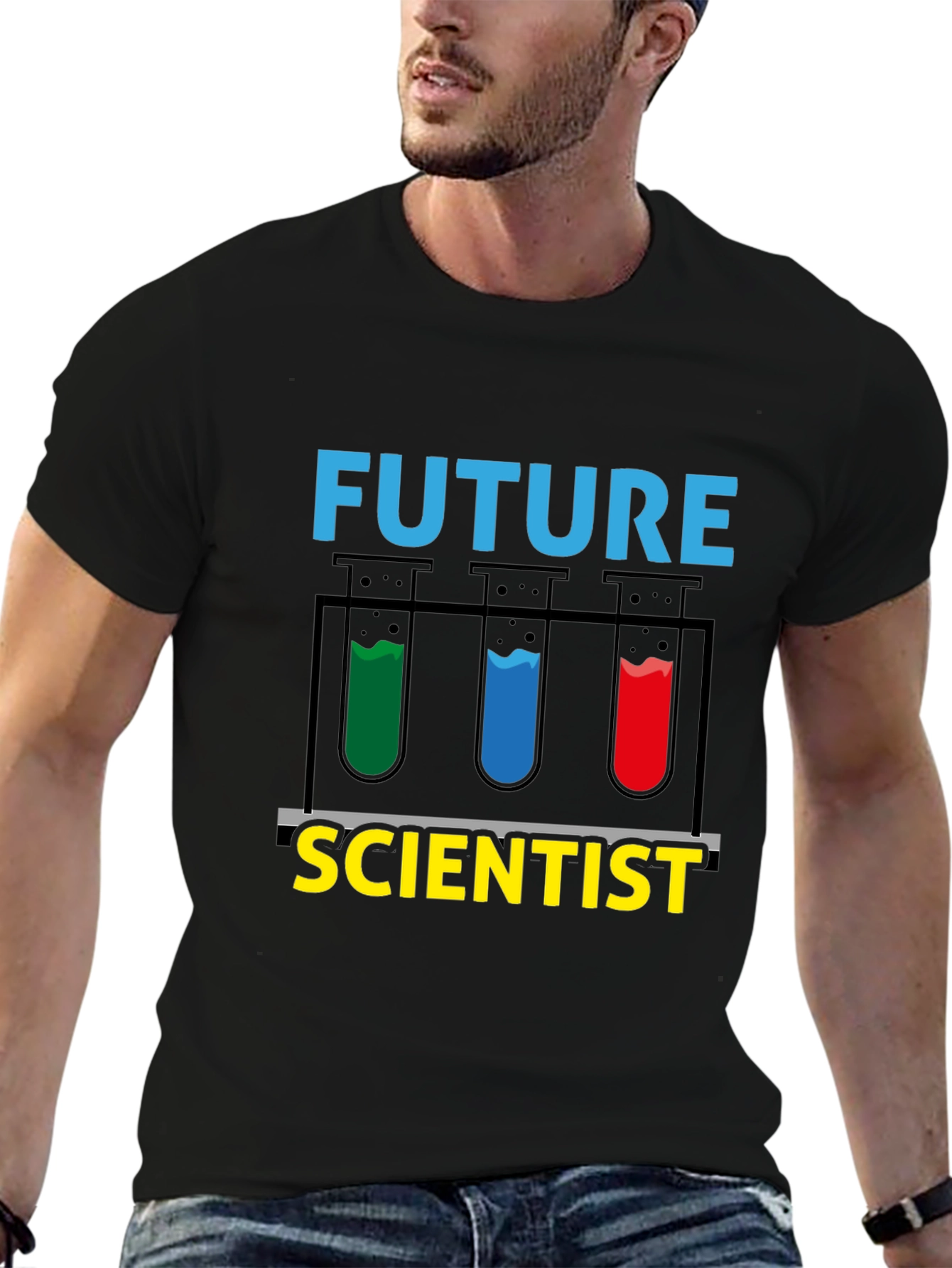 Black Future Scientist T-Shirt - Science Experiment Design view 6