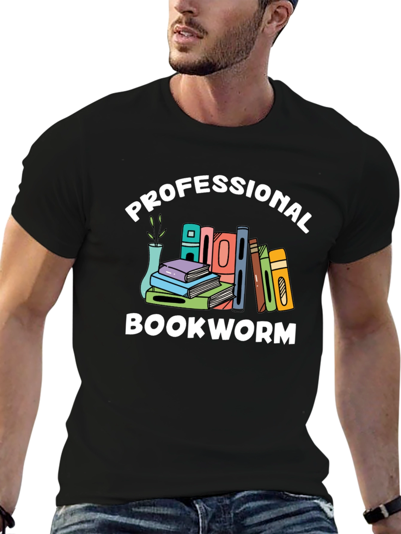 Black Professional Bookworm T-Shirt - Reading Lover Tee view 6