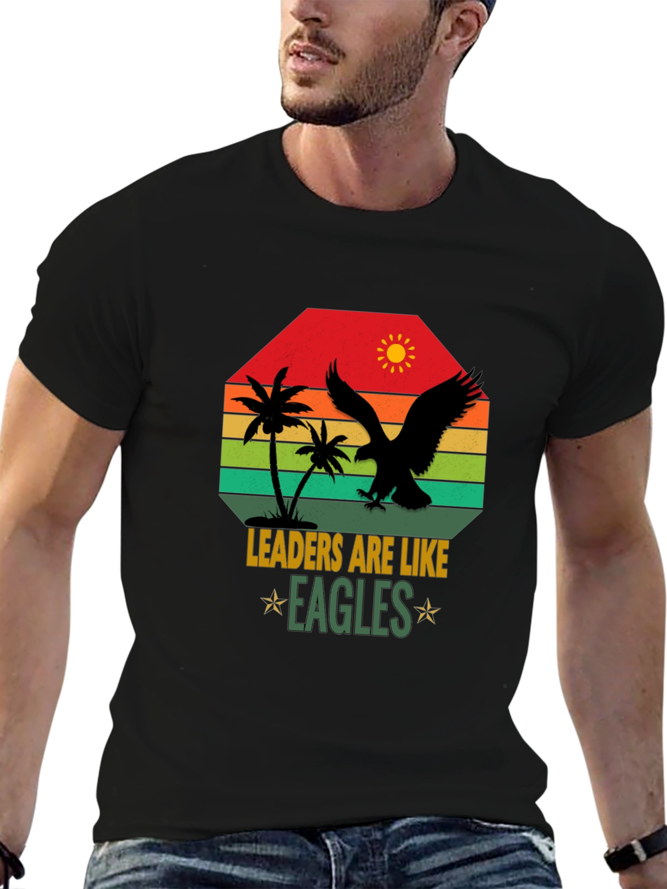 Black Leaders are Like Eagles Graphic T-Shirt view 6