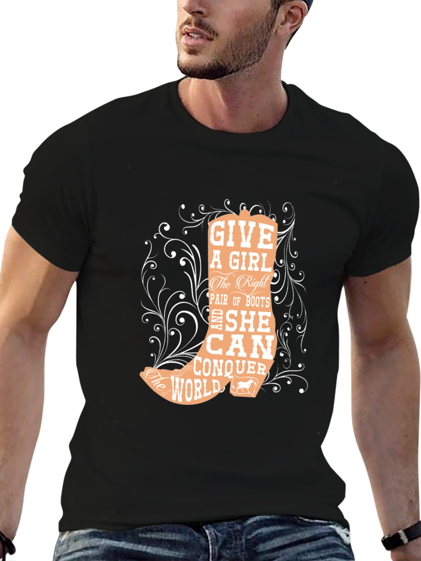 Cowgirl Boots T-Shirt: Conquer The World - 6