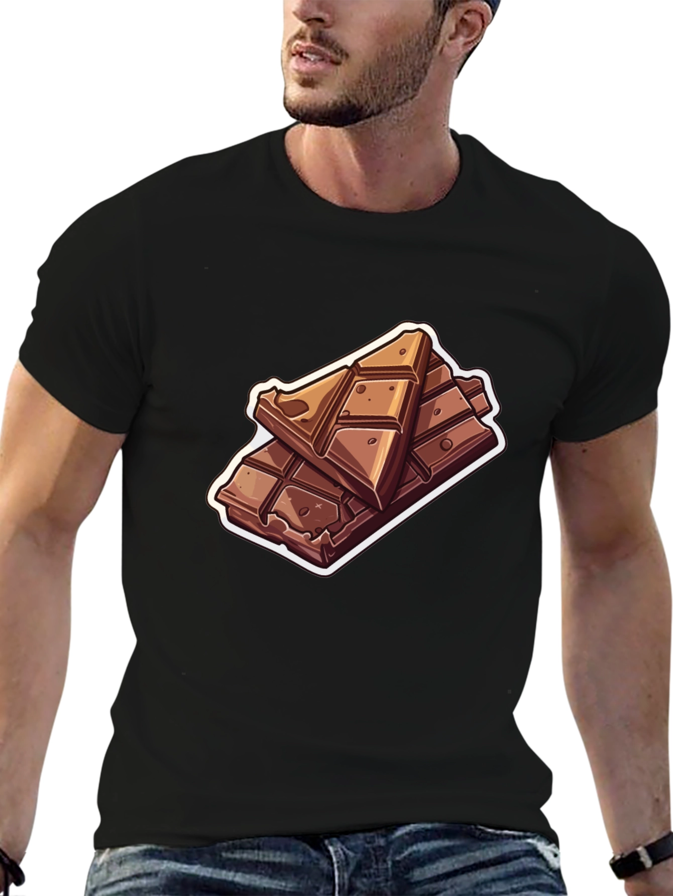 Black Chocolate Bar Graphic T-Shirt - Sweet Tooth Fashion view 6