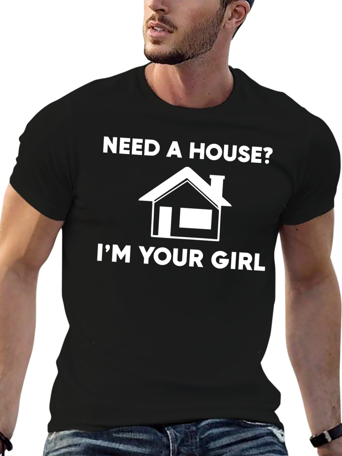 Black Need A House? Graphic T-Shirt view 6