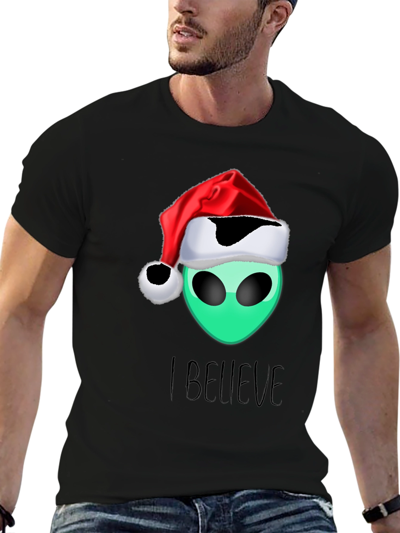 Alien Christmas T-Shirt - I Believe Holiday Tee - 6